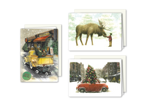 Lade das Bild in den Galerie-Viewer, Set Christmas mit 12 Klappkarten, in handgefertigter Box