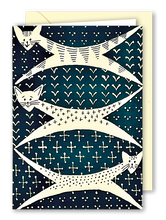 Lade das Bild in den Galerie-Viewer, Klappkarte Katzen inkl. Couvert