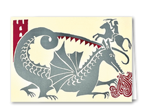 Lade das Bild in den Galerie-Viewer, Klappkarte Drache inkl. Couvert