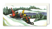 Lade das Bild in den Galerie-Viewer, Postkarte Sledging Kids, inkl. Couvert