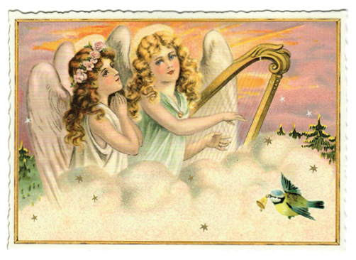 NEU --> Postkarte Engel mit Harfe