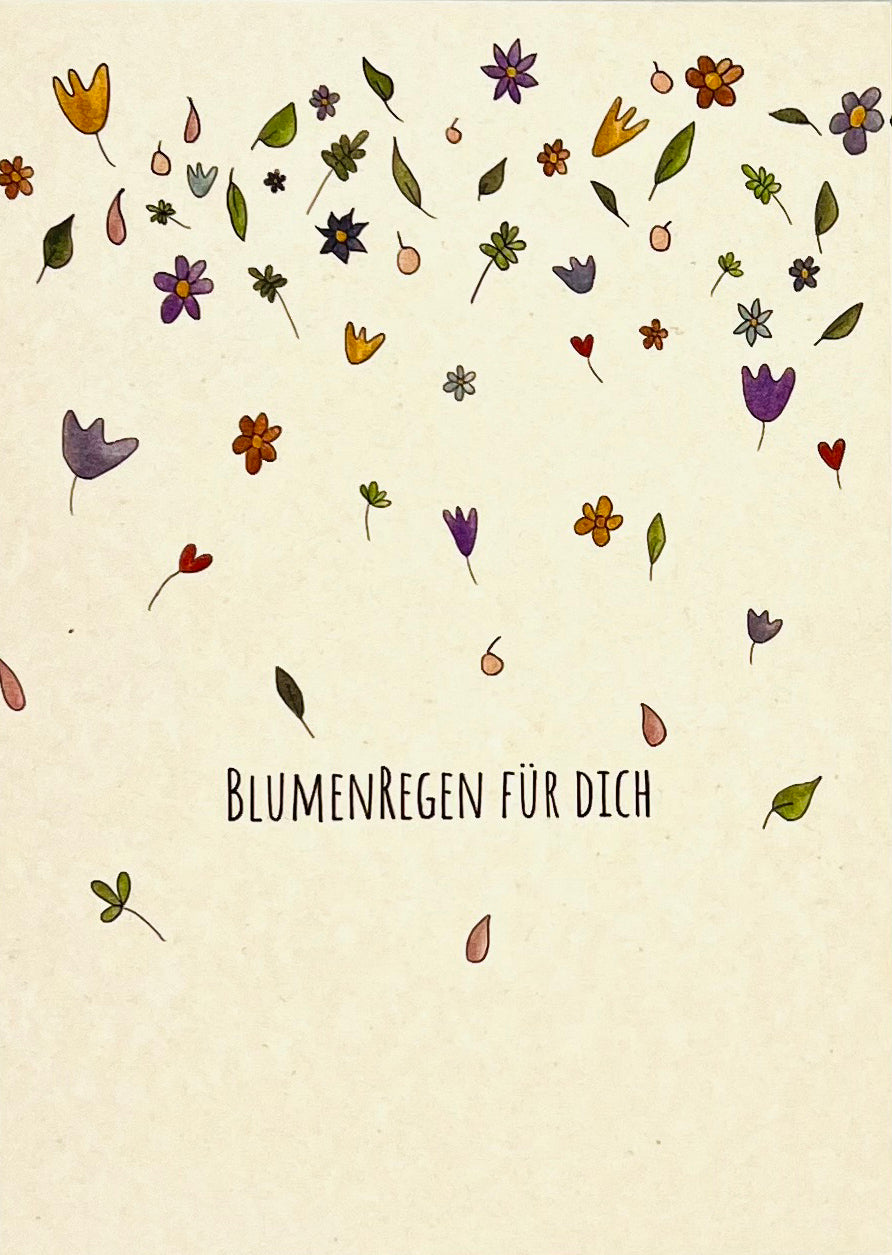 Postkarte Blumenregen für Dich, inkl. Couvert