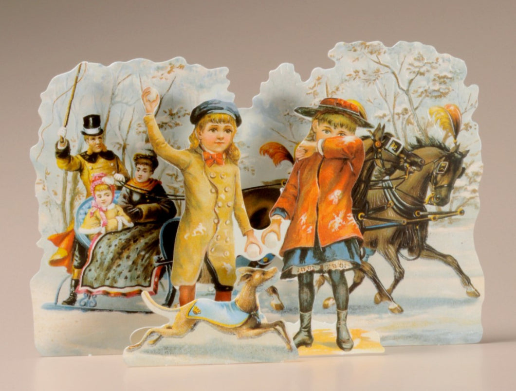 3D-Weihnachtskarte Pferdeschlitten
