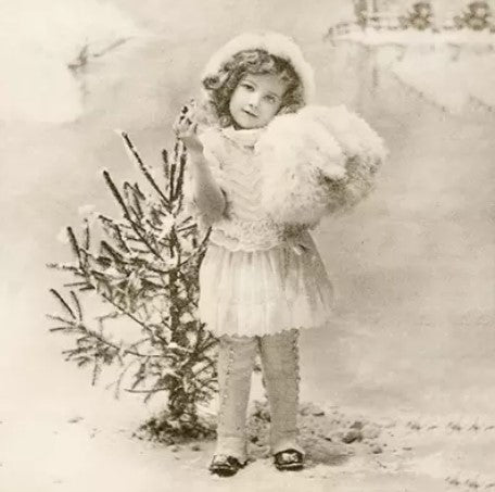 Servietten 33 x 33 cm - Girl with Christmas
