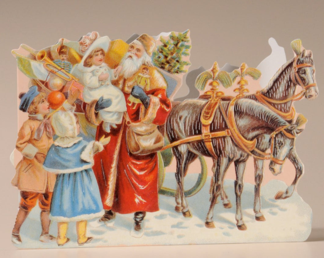 Nostalgische Weihnachtskarte Schlitten