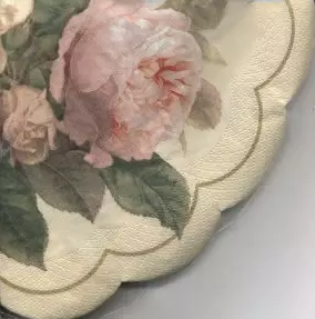 Servietten rund - Fairy Rose cream