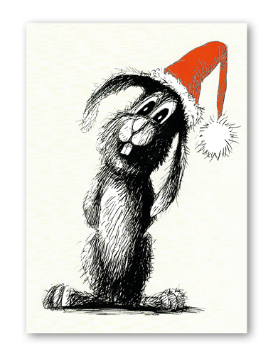 Postkarte Der Weihnachtshase