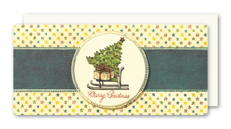 Postkarte Merry Christmas, inkl. Couvert