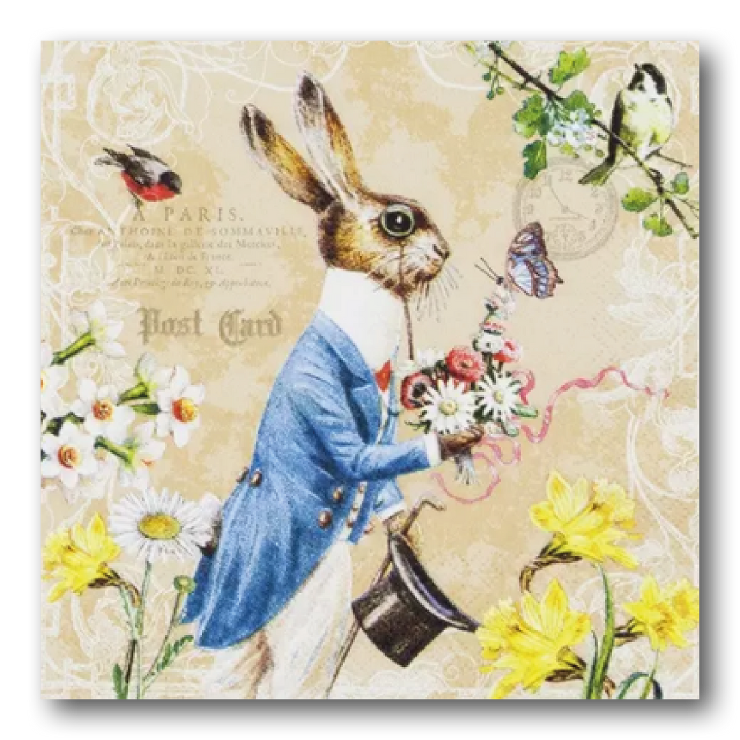 Servietten 33 x 33 cm - Mr. Rabbit