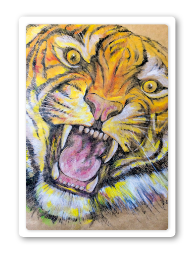 Postkarte Tiger