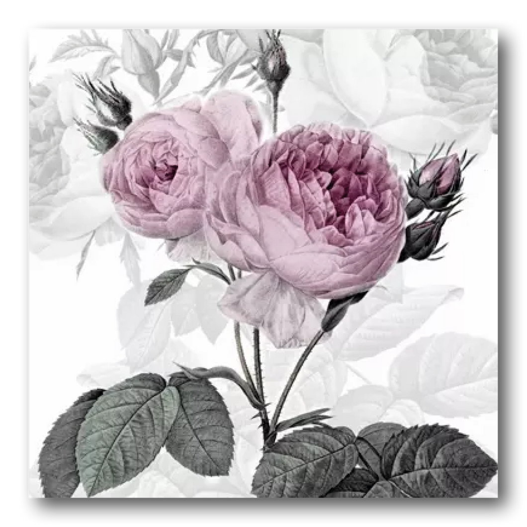 Servietten 33 x 33 cm - Purple Vintage Rose