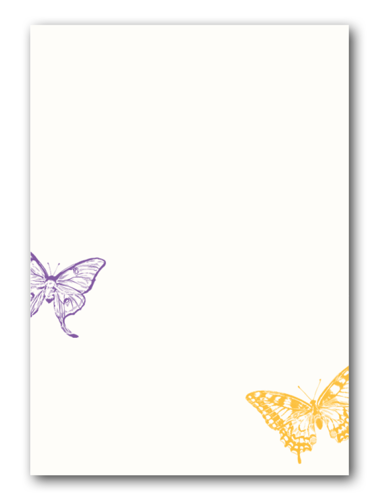 Schreibpapier - Schmetterlinge