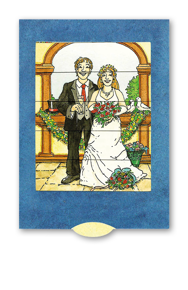 Ziehkarte Hochzeit, inkl. Couvert weiss