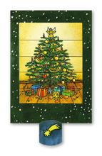 Lade das Bild in den Galerie-Viewer, Ziehkarte Weihnachtsbaum inkl. Couvert dunkelgrün
