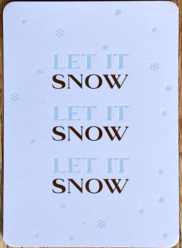 Postkarte Let it snow weiss, inkl. Couvert weiss